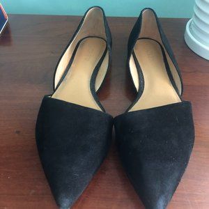J. Crew Zoe Suede D'Orsay Black Flats 9.5
